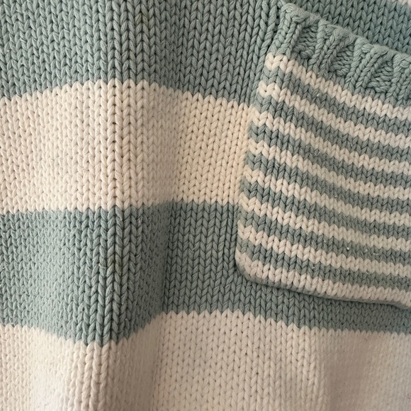 Liz Sport Vintage Striped Cotton Sweater Blue White Size S - Picture 2 of 4